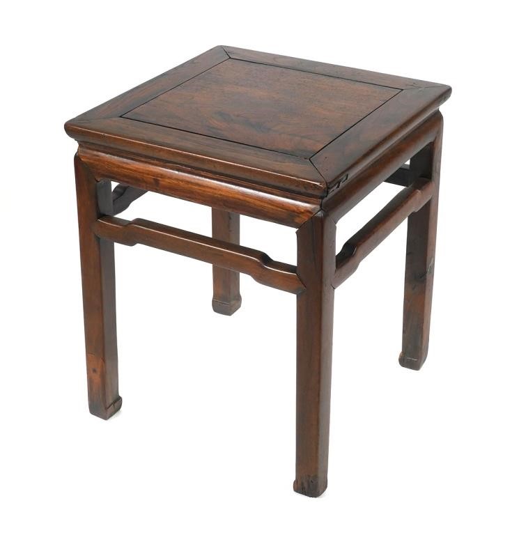 Appraisal: Mahogany side table Sturdy square multi use table of Asian