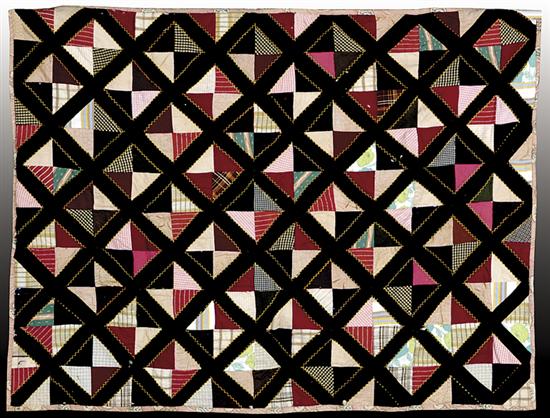 Appraisal: Three quilts circa applique quilt in rose wreath with tulip