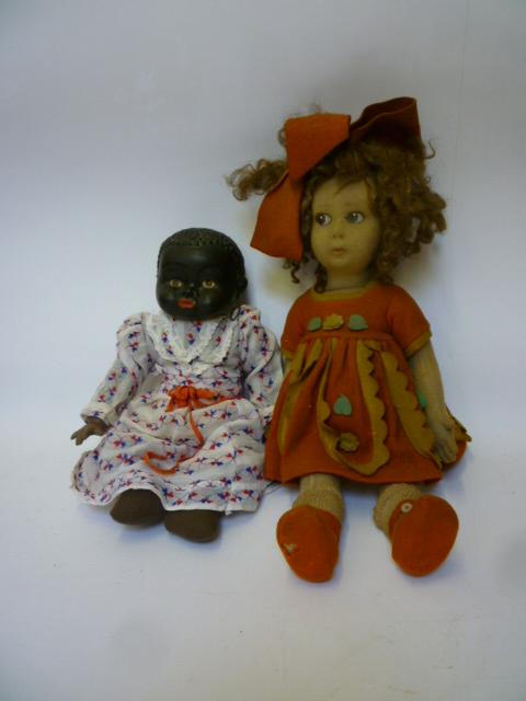 Appraisal: A Lenci type felt covered doll with moulded painted face