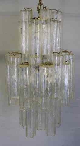 Appraisal: Camer Style Midcentury Tier Chandelier From a New Hyde Park