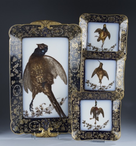 Appraisal: Limoges Game Bird Set- Platter Plates Twelve plates consisting of