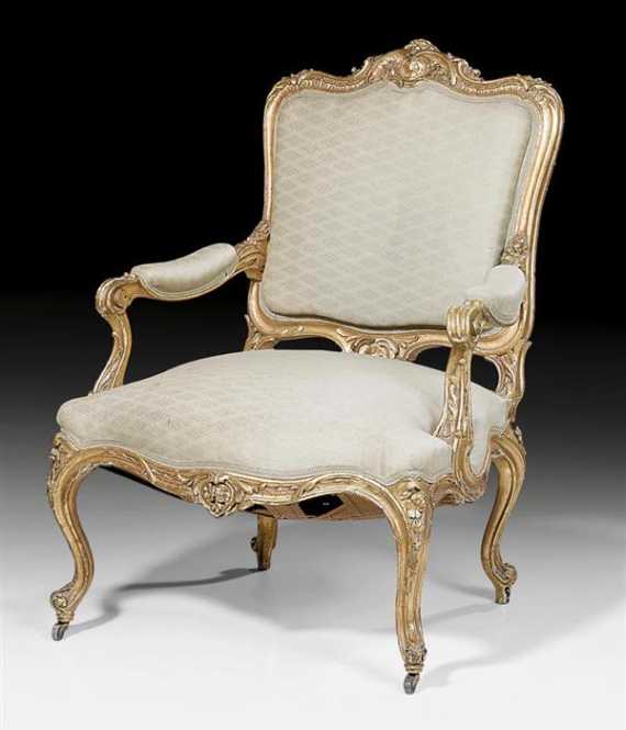 Appraisal: LARGE FAUTEUIL A LA REINE Louis XV style after models