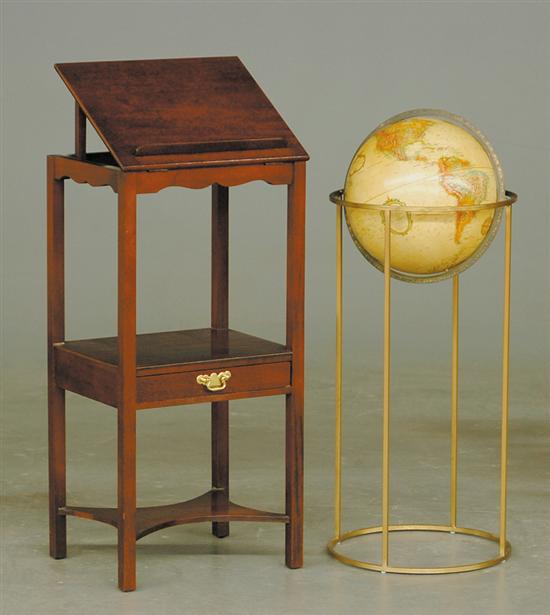 Appraisal: Replogle globe on stand with mahogany book table globe overall