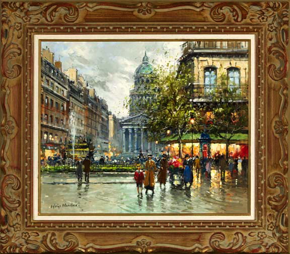 Appraisal: Antoine Blanchard French - Place du Luxembourg Le Pantheon oil