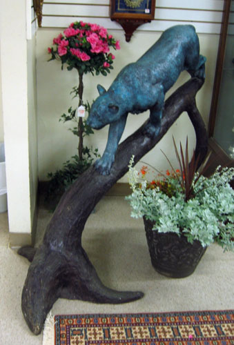 Appraisal: NEAR LIFE-SIZE BRONZE WILDLIFE SCULPTURE the study of a mountain