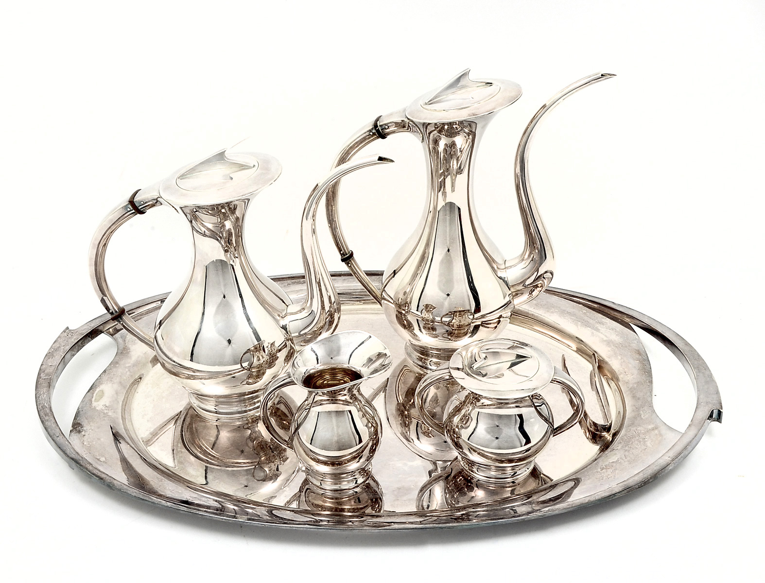 Appraisal: PC MIYATA MODERN STERLING TEA SET Approx Troy ounces Sterling