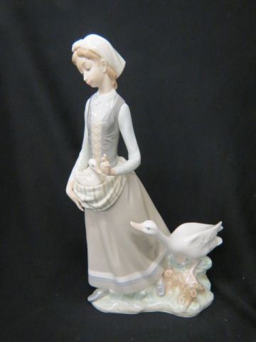 Appraisal: Lladro Porcelain Figurine Girl with Goose excellent