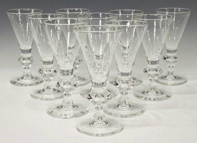 Appraisal: lot of Steuben Glass crystal wine stems in pattern '