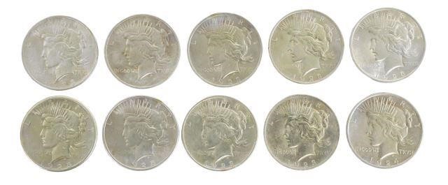 Appraisal: lot of U S Peace silver dollars P uncirculated