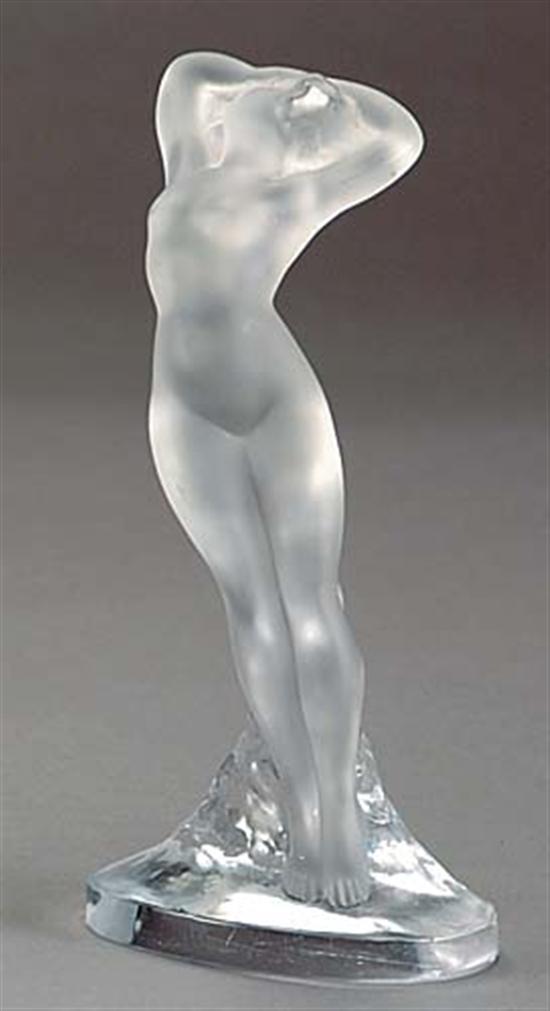 Appraisal: Lalique crystal figure th centurynude beauty signed side of base