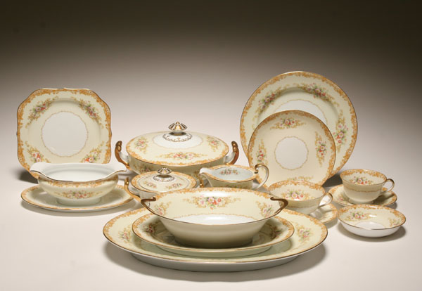 Appraisal: Noritake china service for Cereus pattern set includes each dinner