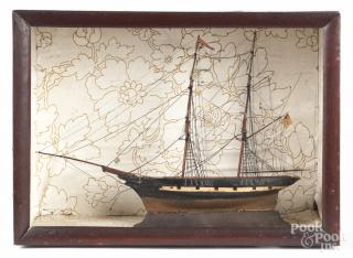 Appraisal: Victorian ship diorama '' h '' w