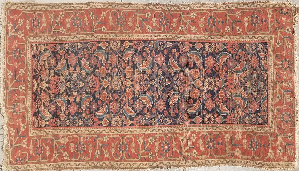 Appraisal: Antique Persian Hand Woven Oriental Carpet Antique Persian Hand Woven