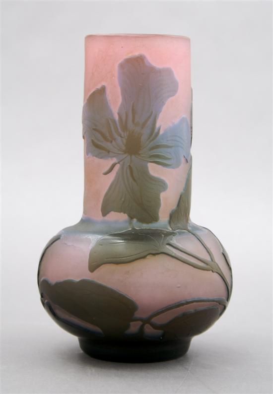 Appraisal: A Galle Cameo Glass Vase Height inches