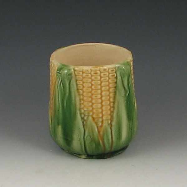 Appraisal: Majolica Corn Planter unmarked ''h tiny glaze chip on inside