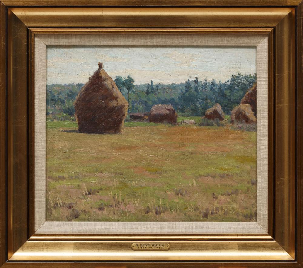 Appraisal: Elmer Boyd Smith American - Brittany Haystacks c oil on