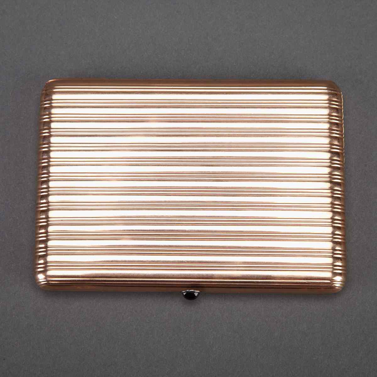 Appraisal: Russian Yellow Gold Rectangular Cigarette Case August Hollming for Faberge