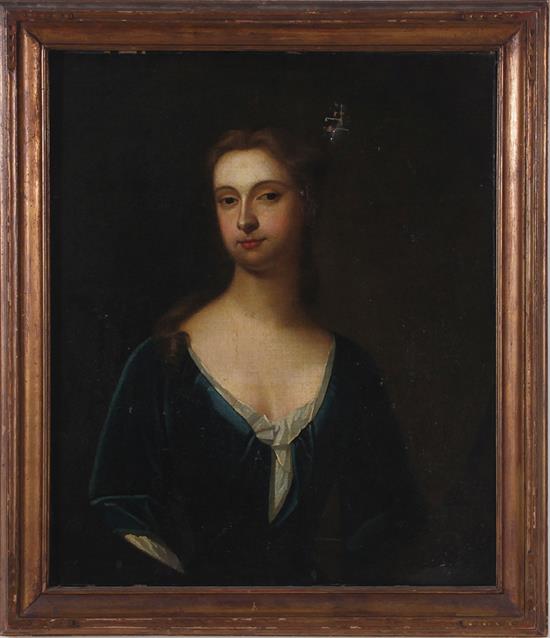 Appraisal: British school th century PORTRAIT OF A LADY oil on