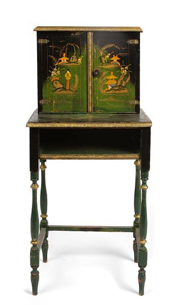 Appraisal: A chinoiserie style paint decorated writing desk height in width