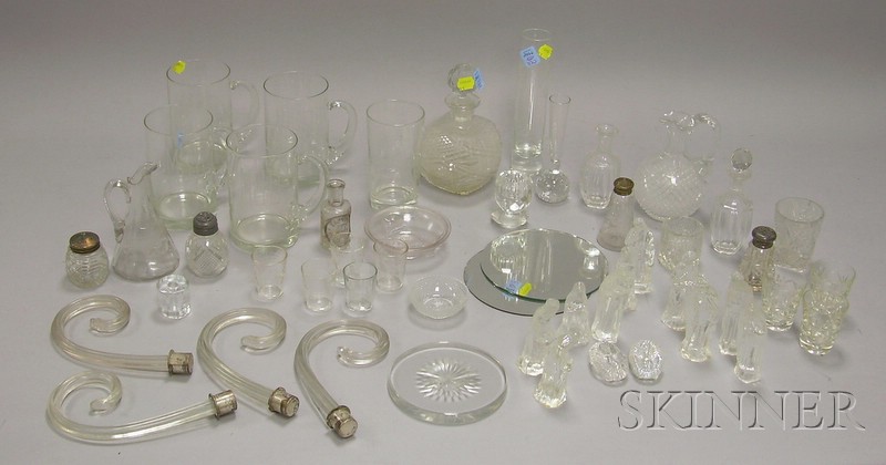 Appraisal: Group of Colorless Glass including a bud vase with encapsulated