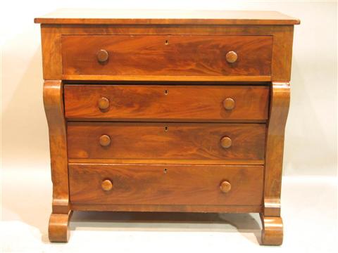 Appraisal: AMERICAN EMPIRE MAHOGANY CHEST OF DRAWERS Circa 's rectangular poplar