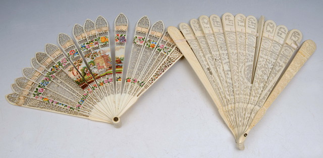 Appraisal: A CHINESE CANTON BRISE FOLDING FAN and one other small