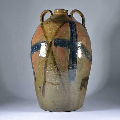 Appraisal: CHESTER HEWELL SLIP DECORATED JUGlarge jug signed on bottom Condition