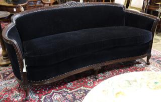 Appraisal: Rococo style settee Rococo style settee having a floral decorated