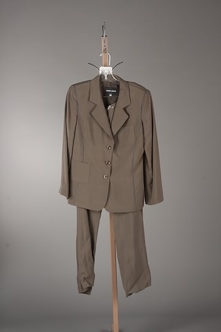 Appraisal: Giorgio Armani taupe silk jacket w unusual seams on outside