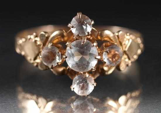 Appraisal: Victorian K yellow gold and white sapphire ring size Estimate