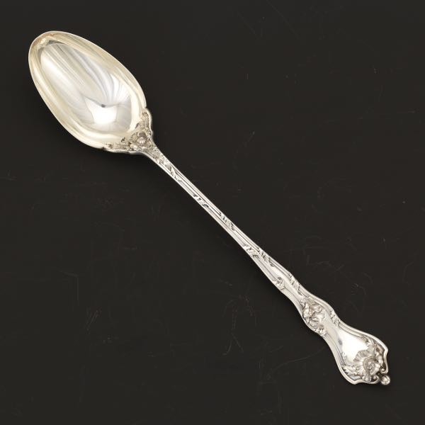 Appraisal: REED BARTON STERLING SILVER STUFFING SPOON POPPY PATTERN Large sterling