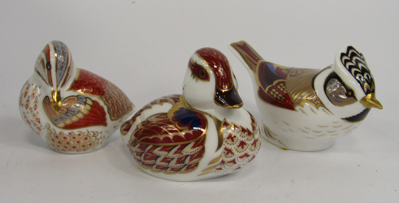 Appraisal: Three Royal Crown Derby Collector's Guild Imari porcelain paperweights modelled