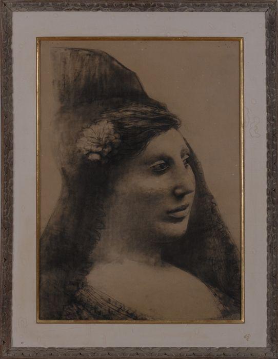 Appraisal: LUCIANO MIORI UNTITLED PORTRAIT OF A LADY WITH SPANISH COMB