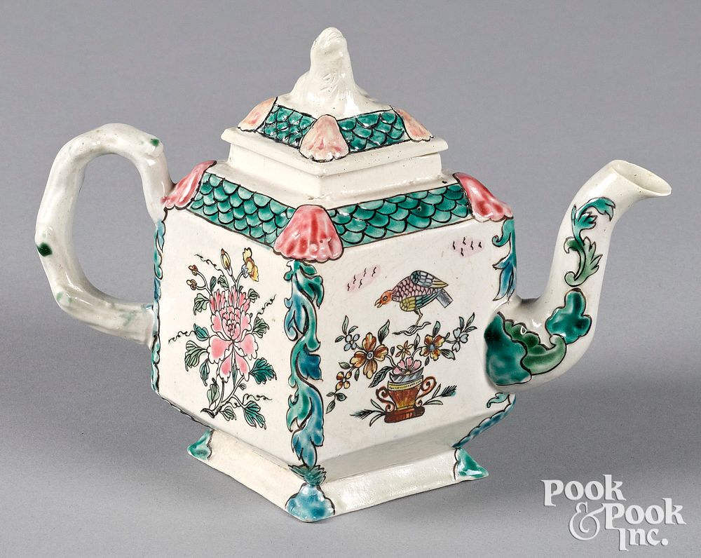 Appraisal: Staffordshire salt glaze stoneware teapot Staffordshire salt glaze stoneware teapot