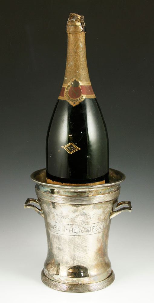 Appraisal: - Silver Plate Champagne Bucket Silver plate champagne bucket inscribed