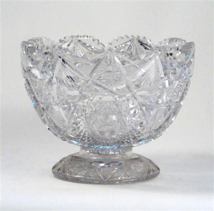 Appraisal: Uncolored two-part cut-glass punch bowl th th century Brilliant cut