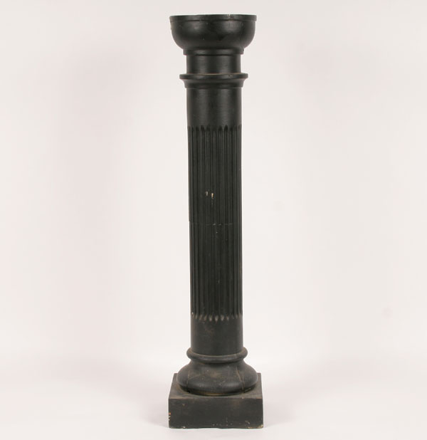 Appraisal: Painted round wood pedestal post with fluted column from Robert