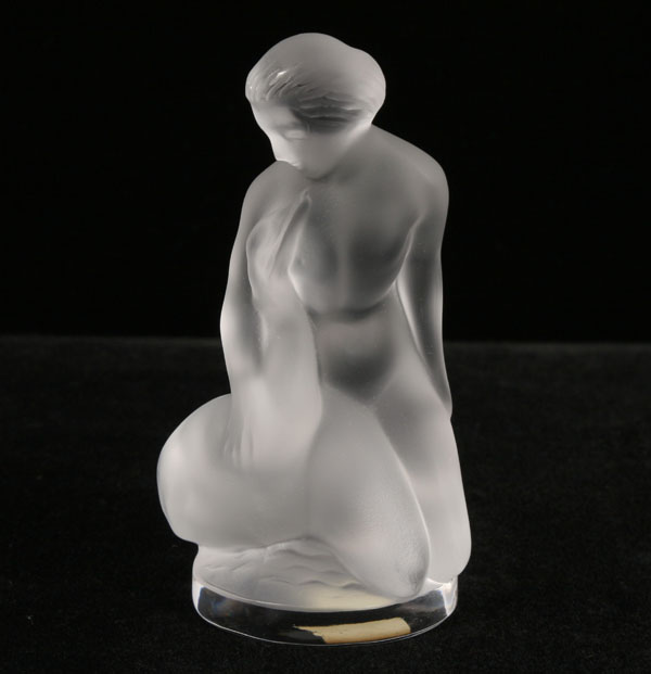 Appraisal: Lalique frosted art glass figure of Leda and the Swan