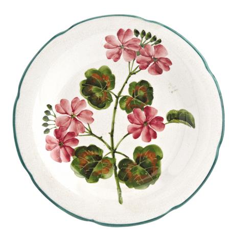 Appraisal: WEMYSS GORDON DESSERT PLATE CIRCA decorated with pelargonium impressed mark