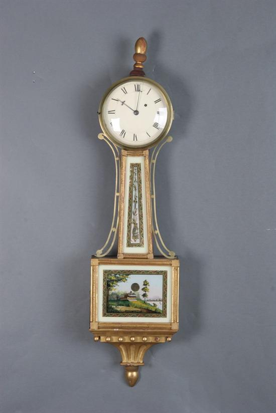 Appraisal: WORLD'S COLUMBIAN EXPOSITION BANJO WALL CLOCK mid- th century mahogany