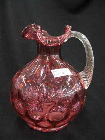 Appraisal: Cranberry Art Glass Pitcher coin spot '' excellent