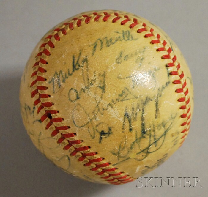 Appraisal: Autographed Baseball including Rick Ferrell Red Ruffing Joe Cronin Casey