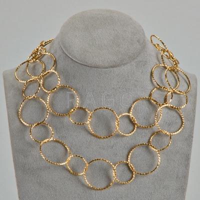 Appraisal: CONTEMPORARY ITALIAN GOLD LINK NECKLACE Bright textured k gold links