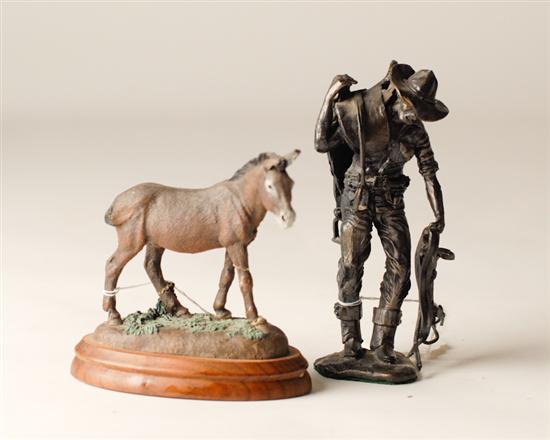 Appraisal: Figures cast metal cowboy high The Democratic Donkey by Herman