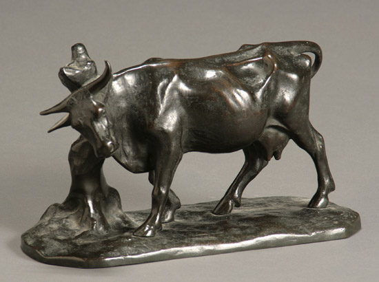 Appraisal: French Bronze Figure of a Bull Circa Having a dark