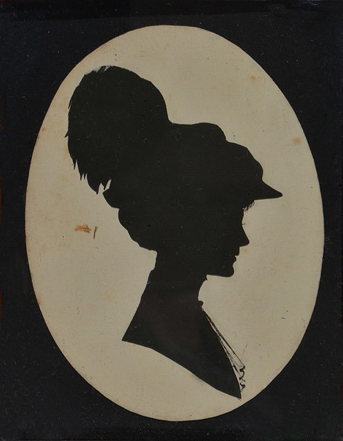 Appraisal: TH CENTURY ENGLISH SCHOOLA silhouette portrait of a young lady