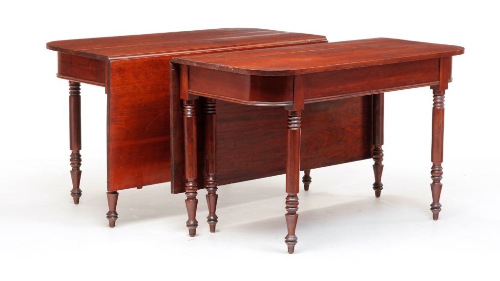 Appraisal: Second quarter th century cherry Two D shaped tables with