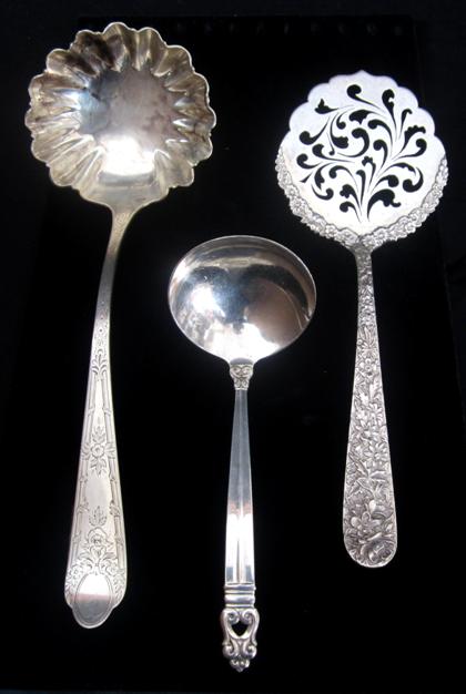 Appraisal: Three silver serving pieces th and th century