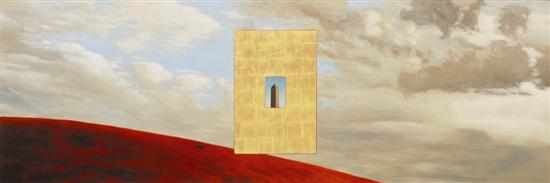 Appraisal: Jim Thalassoudis born Landscape and Tower oil on linen and