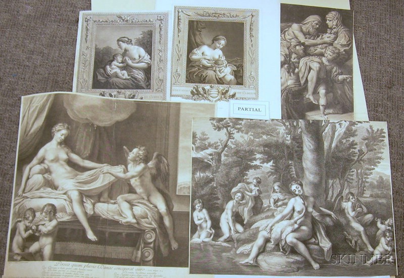 Appraisal: Lot of Eleven Unframed Prints of Mythical and Genre Subjects